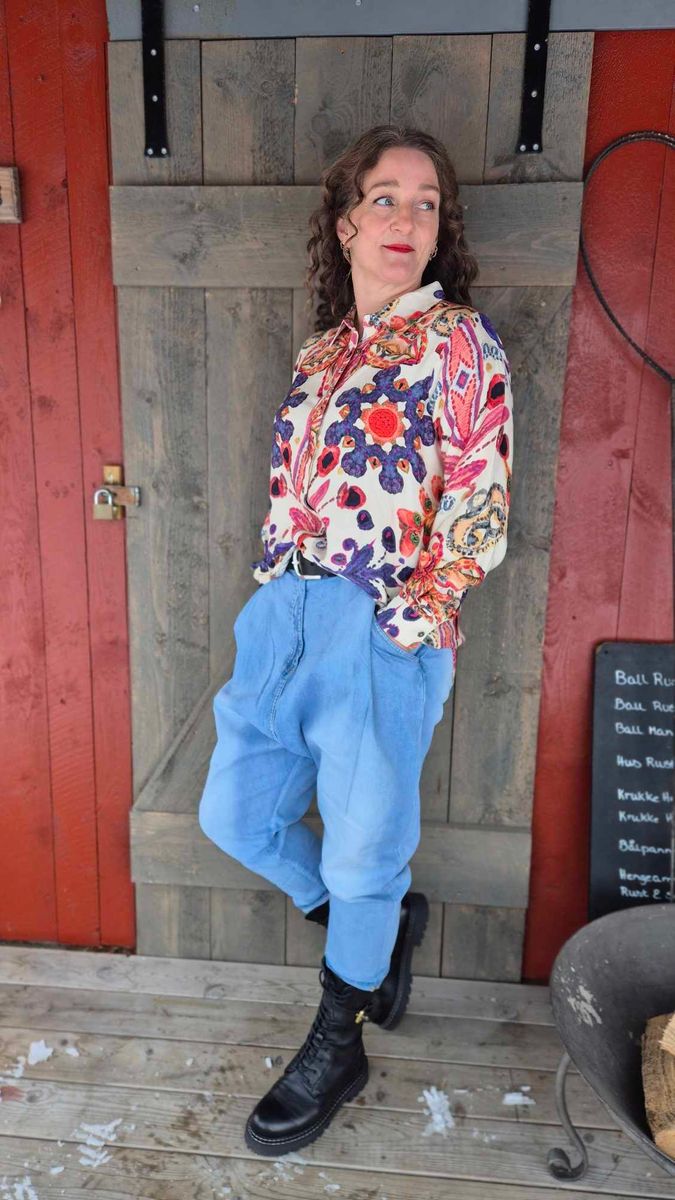 MANDY Skjorte Blue & Pink 