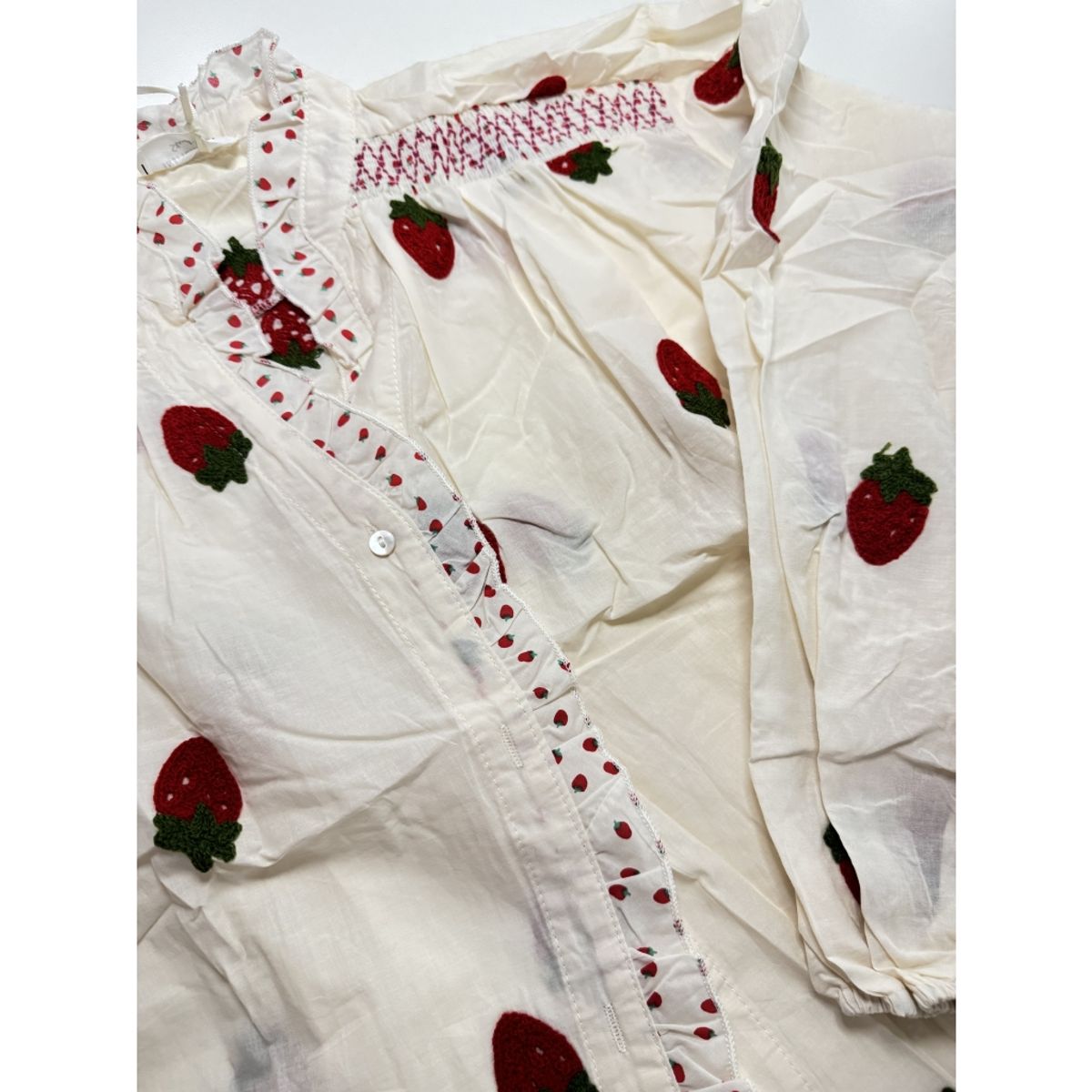  BOHEME Bluse Jordbær Broderi