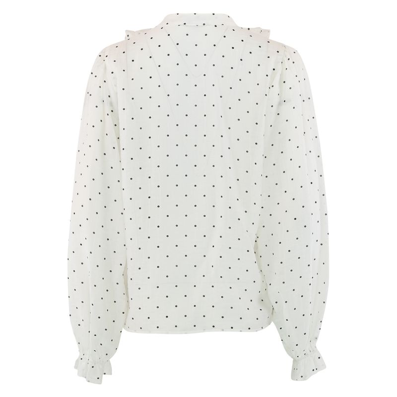 FRIDA Bluse White m Black Dot