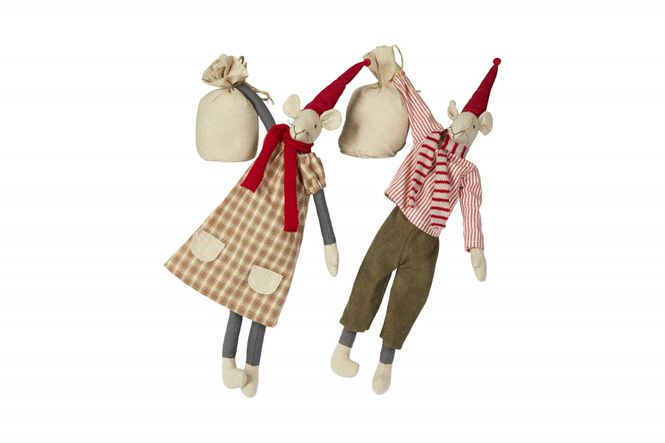 Hovedbilde JULEMUS med Sekk 33cm Red/sand/check