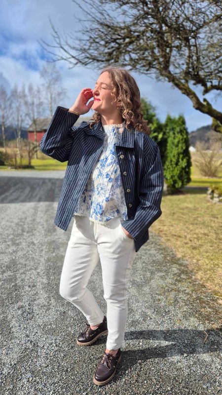 ELA Bluse Blue/White