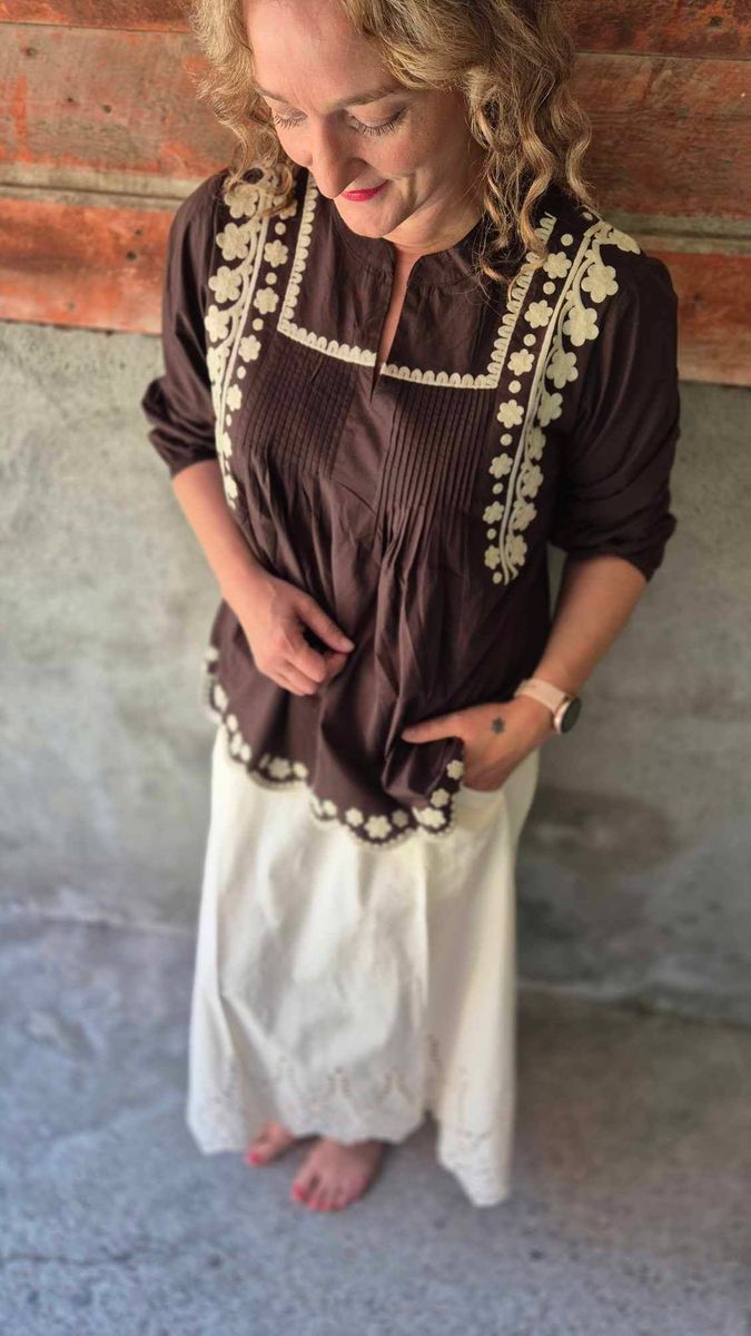 VIBA Bluse Coffee Bean