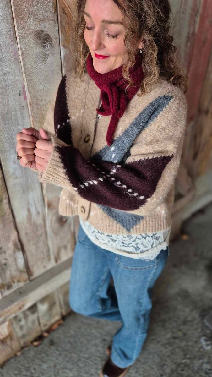  LAIANA Strikket Cardigan Sand Melange