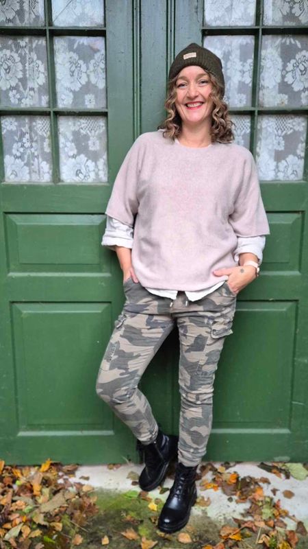 MINA Camo Bukse Beige/Grå