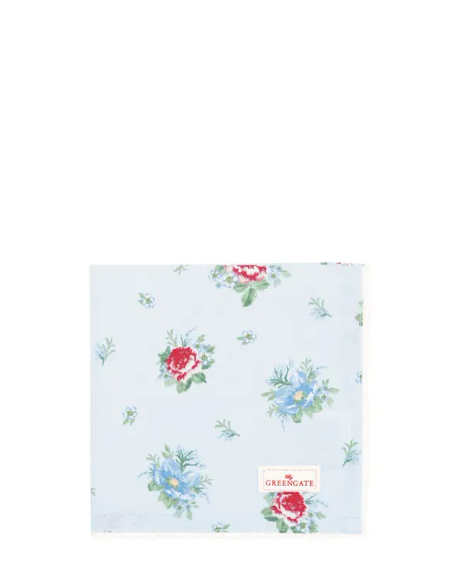 TØYSERVIETT Alivia Pale Blue m Blondekant