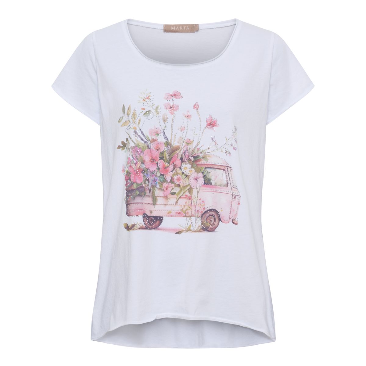 MARIE T- Shirt White Buss Rosa 