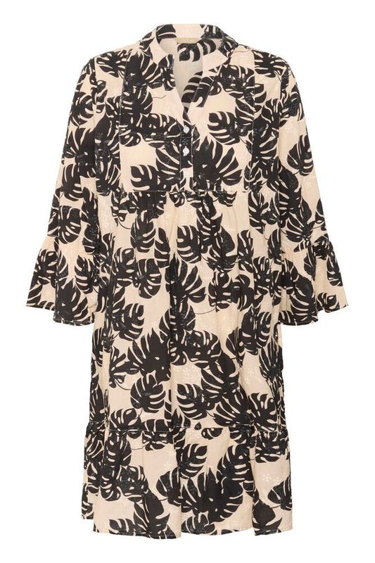 DEBORA Kjole Black Palm Leave