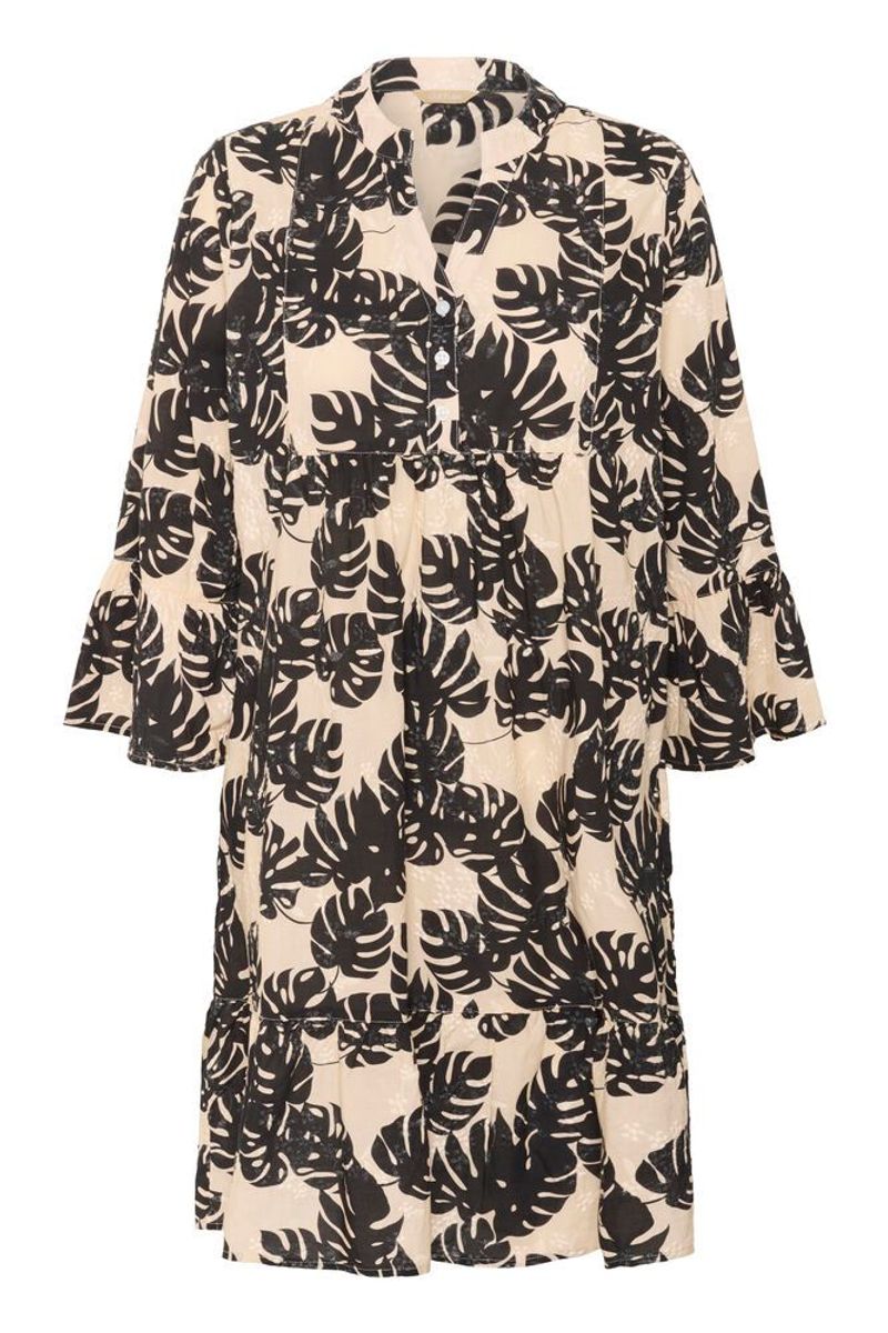 DEBORA Kjole Black Palm Leave