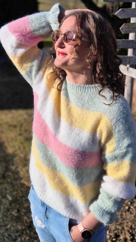 MOLLY Stripete Genser Moonbeam