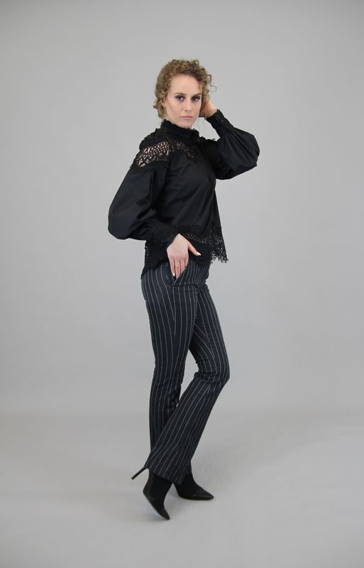 CHINO FLARE STRIPE Granit