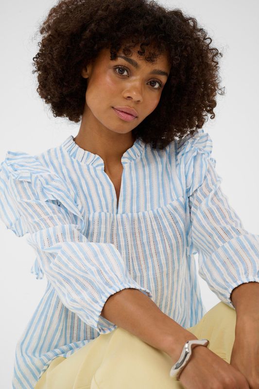 HENA Shadia Blouse Blue/White