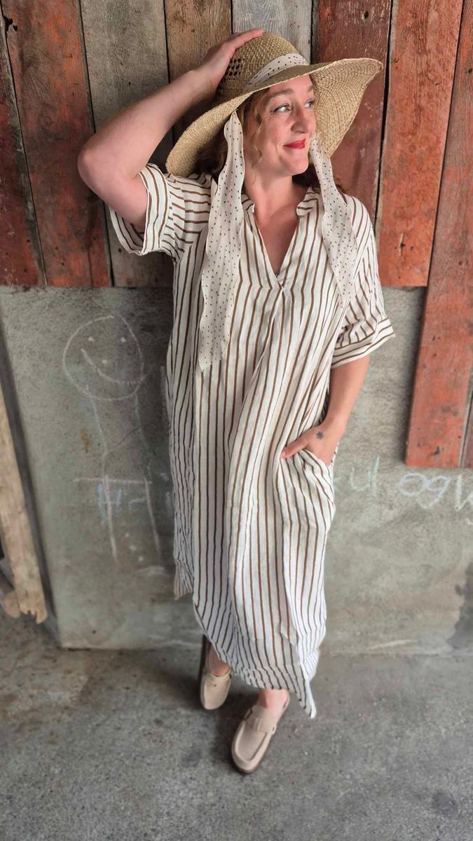 MELINA Linkjole Long Stripe Camel