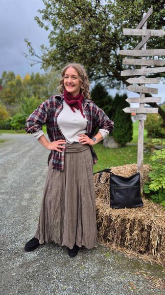 Hovedbilde ALVA Langt Skjørt Mørk Taupe