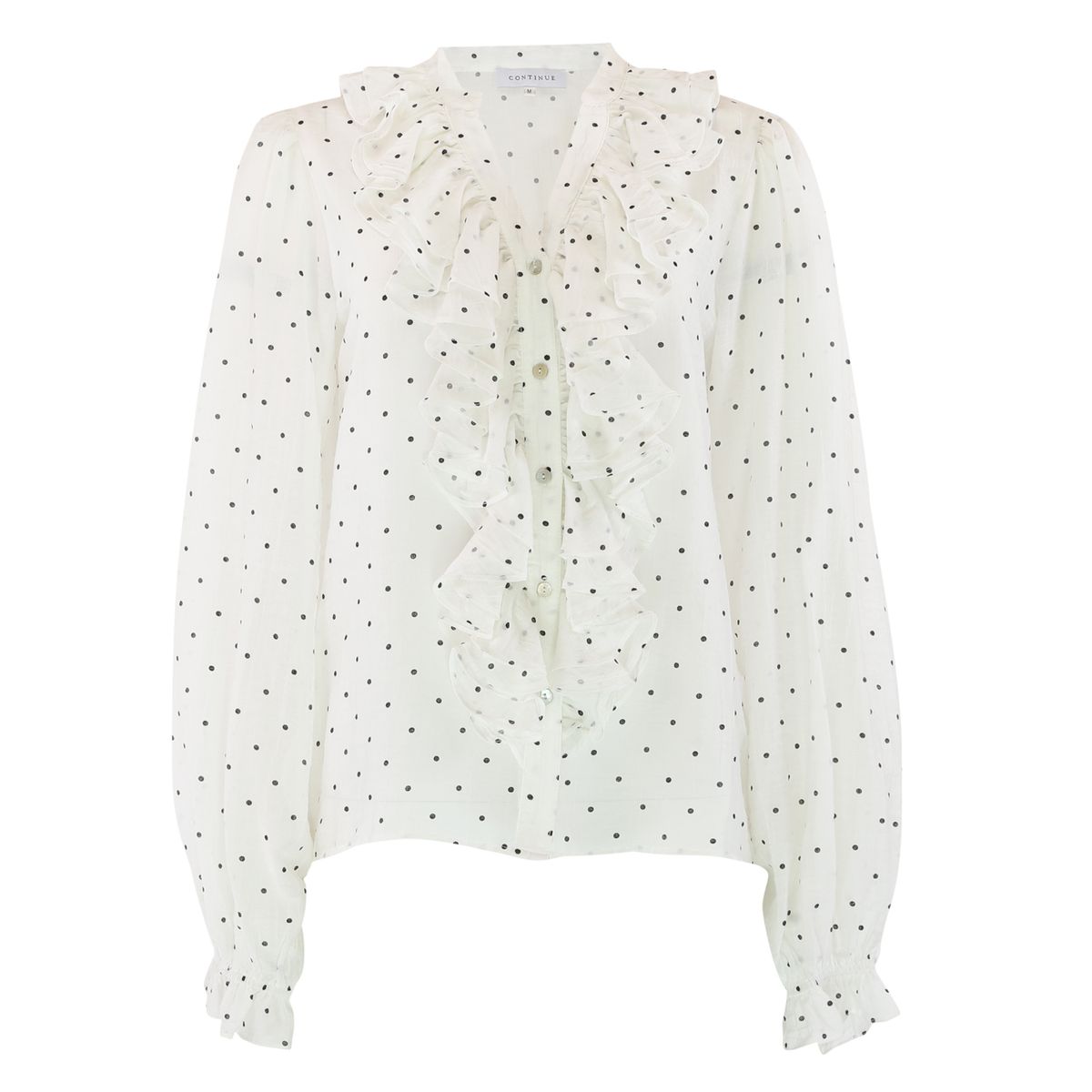 FRIDA Bluse White m Black Dot