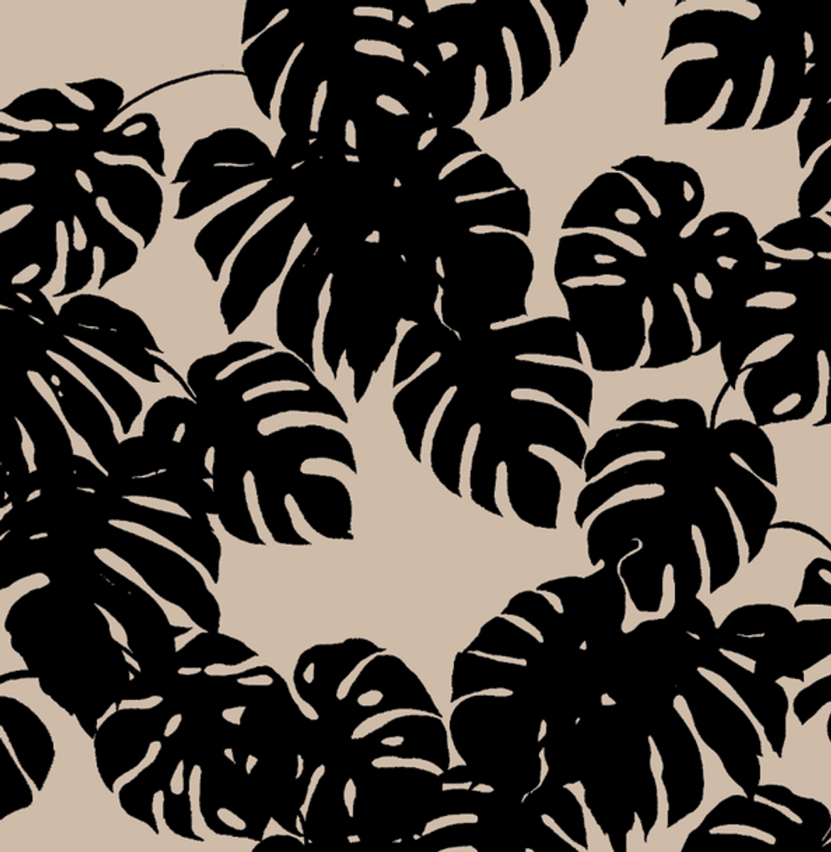 DEBORA Kjole Black Palm Leave