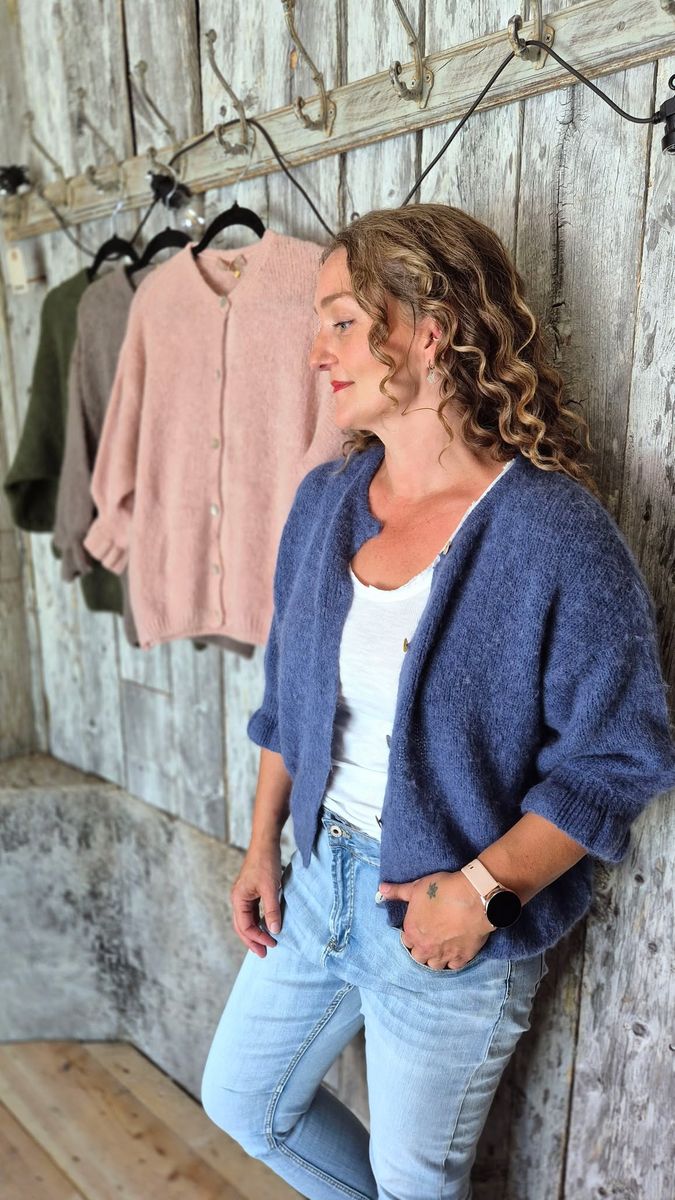 JULIANA Cardigan Jeansblå