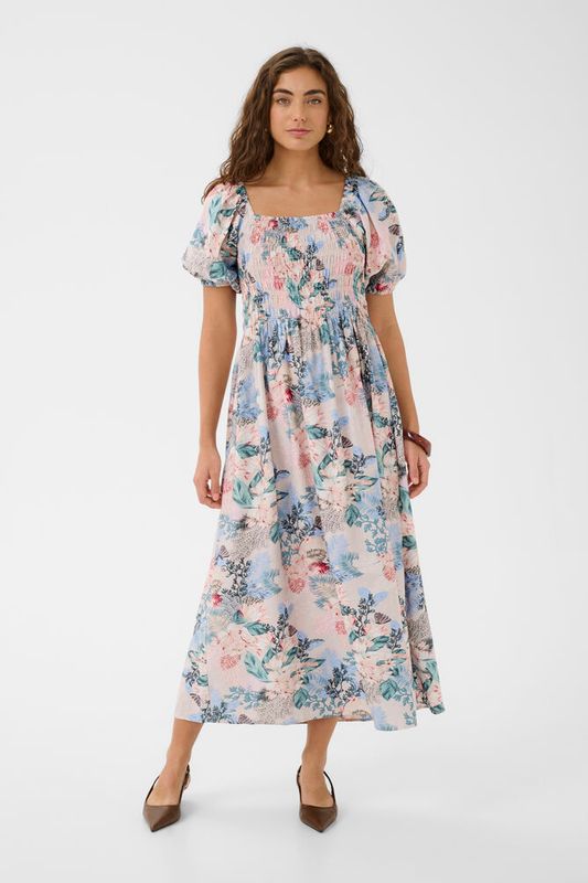 LOTUS Greece Smock Kjole Whitecap/Blue 