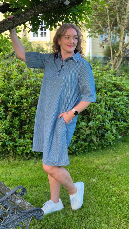 AYNA Kjole Blue/White Stripe