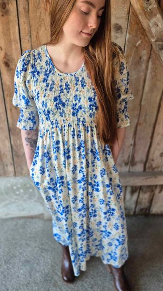 Hovedbilde MARIT Smock Lang Kjole Kobolt ...