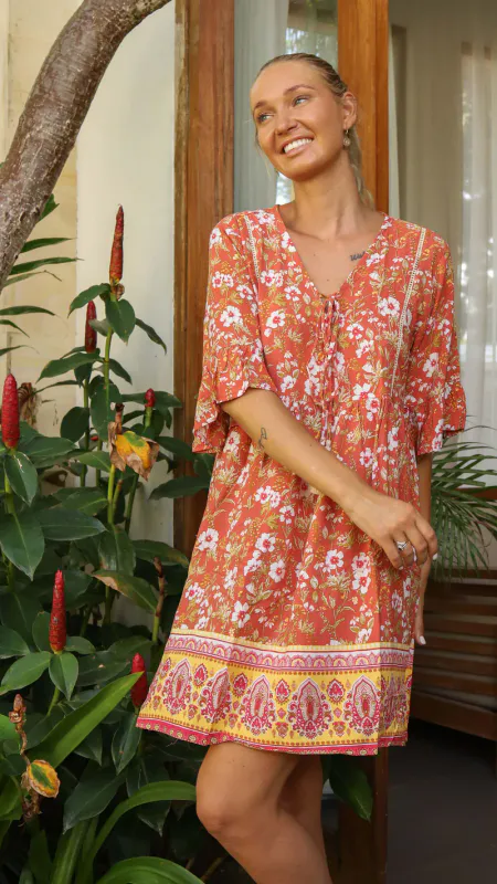 MALVA Kort Kjole Orange 