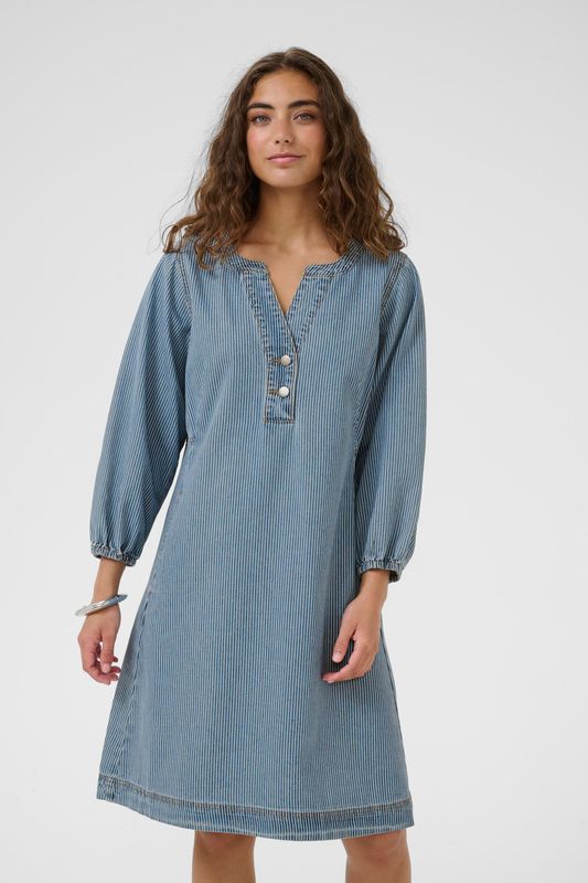 AYNA Kjole 3/4 Sleeve Blue/White Stripe