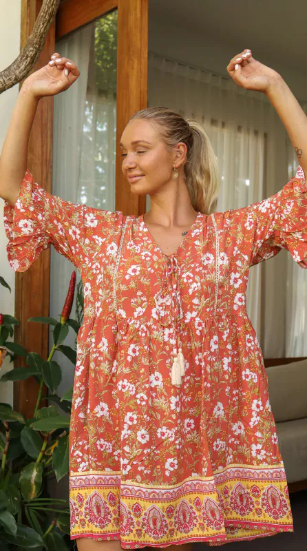 MALVA Kort Kjole Orange 