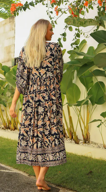 STOKKROSE Midi Sommerkjole Svart 