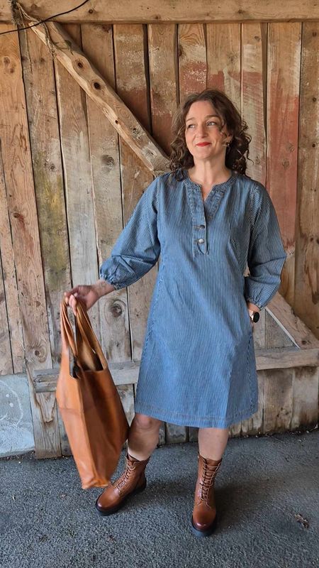 AYNA Kjole 3/4 Sleeve Blue/White Stripe