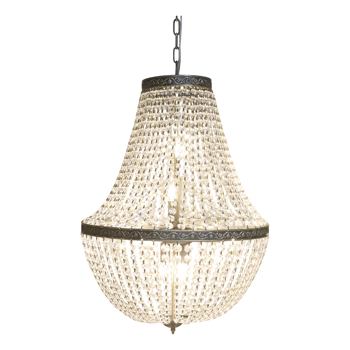 VERSAILLES Fransk Lysekrone m. Glasprissmer